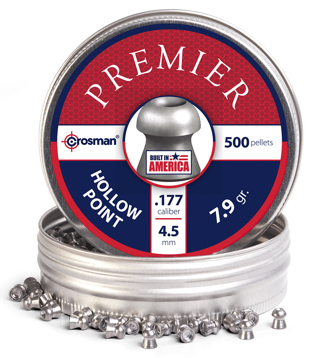 Crosman Premier .177 Lead Hollow Point Pellets Air Rifle Ammo 500 Per Tin