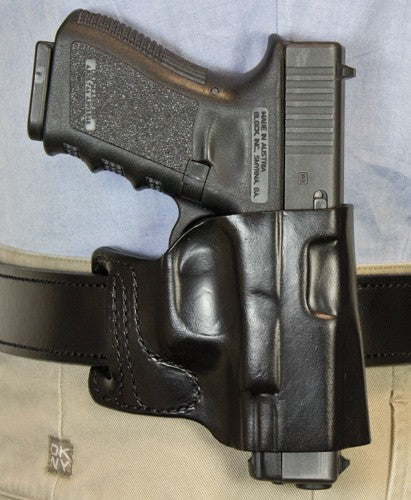 DeSantis E-GAT Slide Black Leather Holster OWB Right Hand for Glock 17 and 19