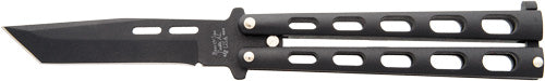Bear & Son 3.58-Inch Butterfly Knife with Black Tanto Blade