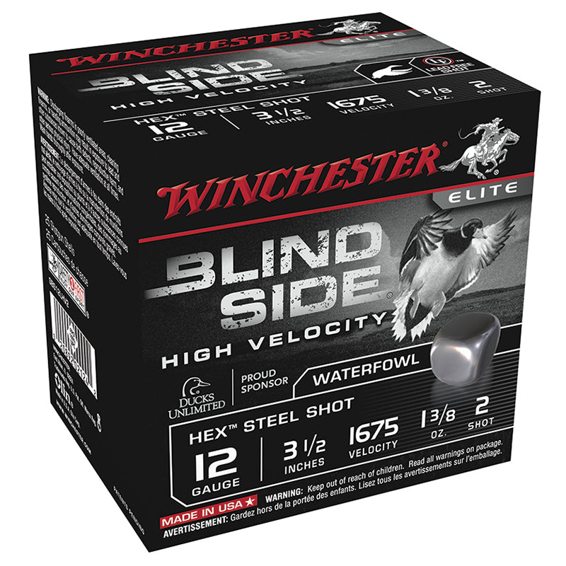Winchester BLIND SIDE High Velocity Hunting Shotgun Ammo 12 Gauge 3.5 in 1-3/8 oz #2
