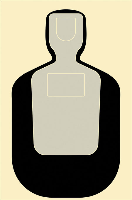 Action Target TQ-19 Standard 25-Yard Qualification Silhouette Paper Hanging Target 24x45 100-Count