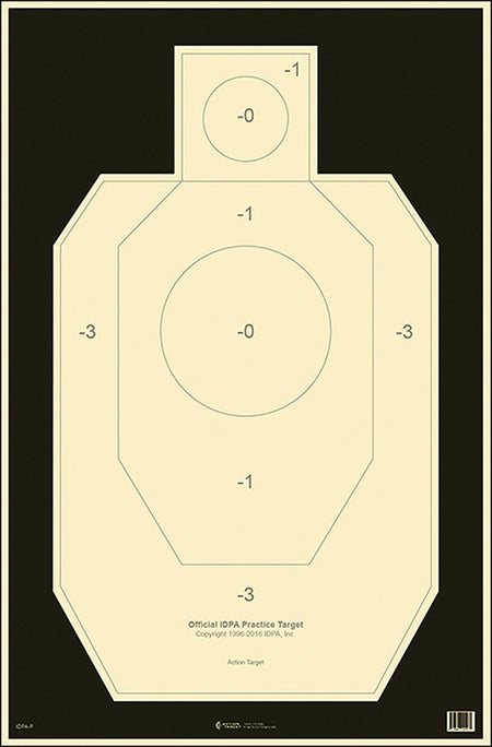 Action Target Official IDPA Practice Silhouette Tagboard Target 23x35 Black/White 100-Count