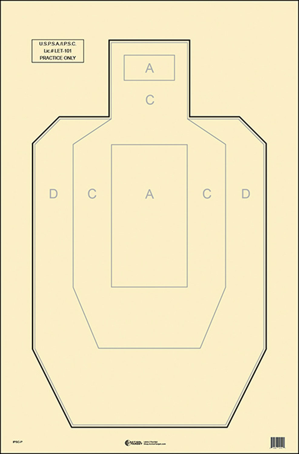 Action Target IPSC/USPSA Military Silhouette Paper Hanging Target 23x35 Black/White 100-Count
