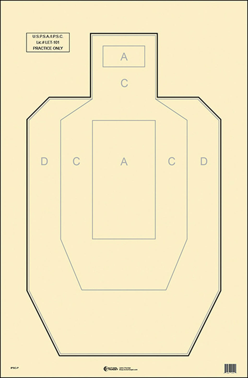 Action Target IPSC/USPSA Military Silhouette Paper Hanging Target 23x35 Black/White 100-Count