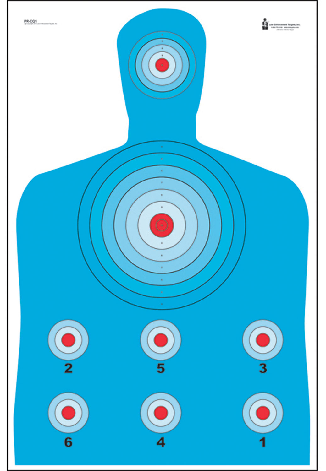 Action Target PRCQ-1 High Visibility Fluorescent Silhouette Qualification Paper Target 23x35 Blue/Red 100-Count