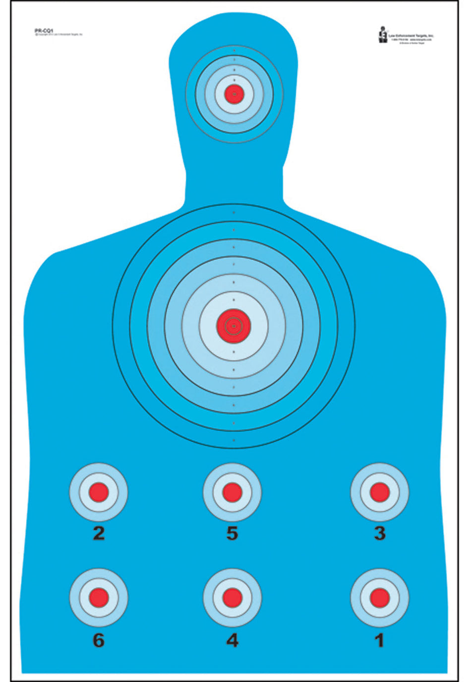 Action Target PRCQ-1 High Visibility Fluorescent Silhouette Qualification Paper Target 23x35 Blue/Red 100-Count