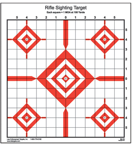 Action Target SI-13 Advanced Rifle Sighting Diamond Paper Target 100 Yards 14x15 Red/White 100-Count