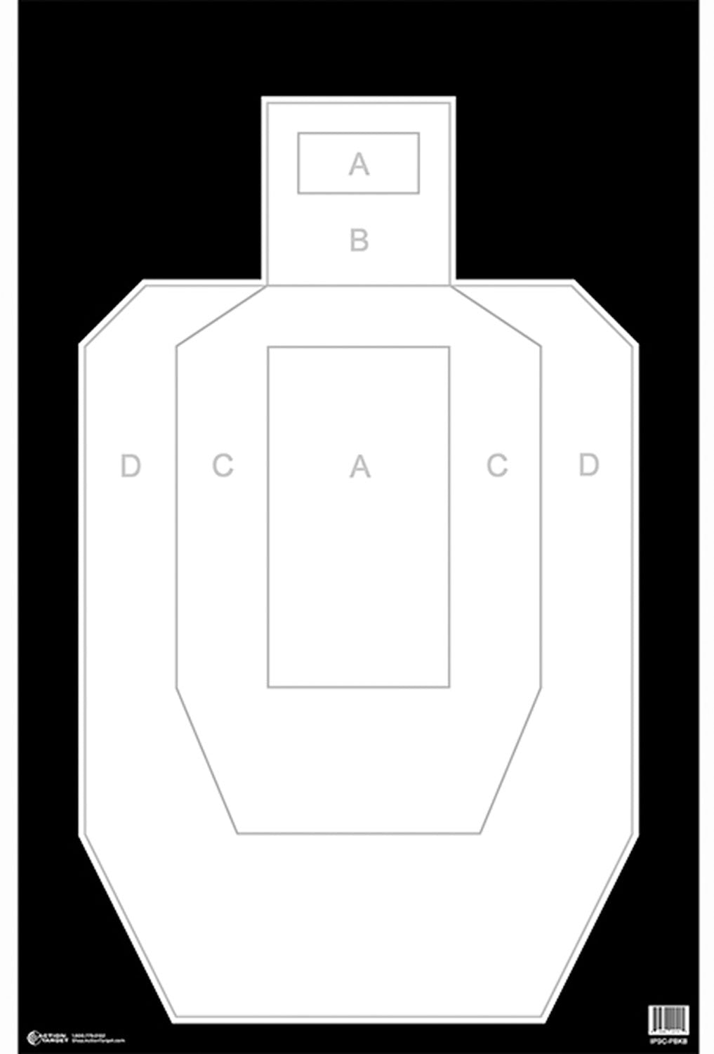Action Target IPSC/USPSA All-Weather High Visibility Silhouette Heavy Paper Hanging Target 23x35 100-Count