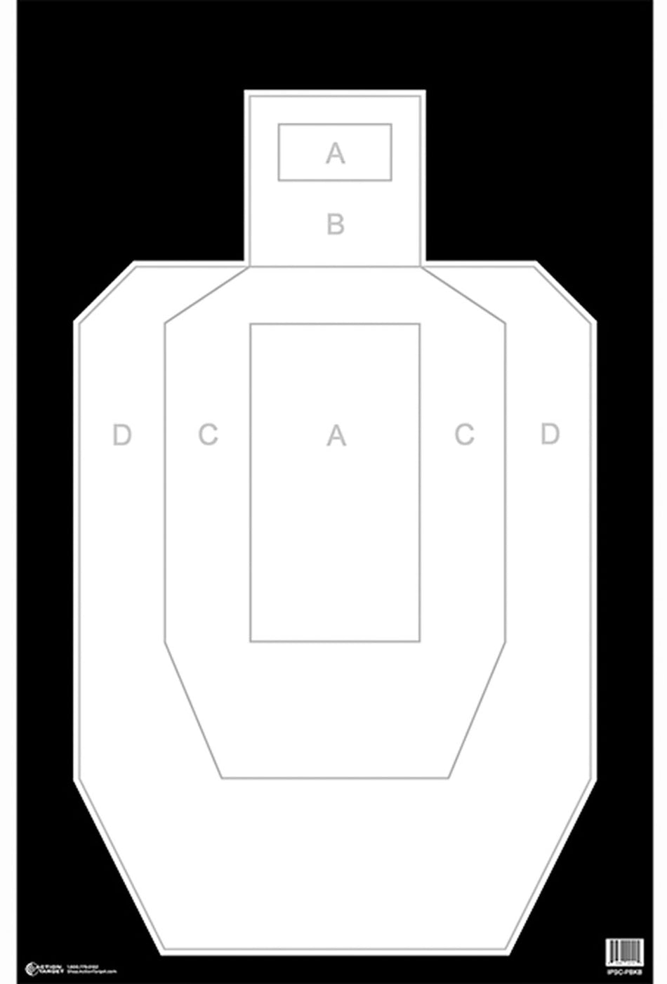 Action Target IPSC/USPSA All-Weather High Visibility Silhouette Heavy Paper Hanging Target 23x35 100-Count