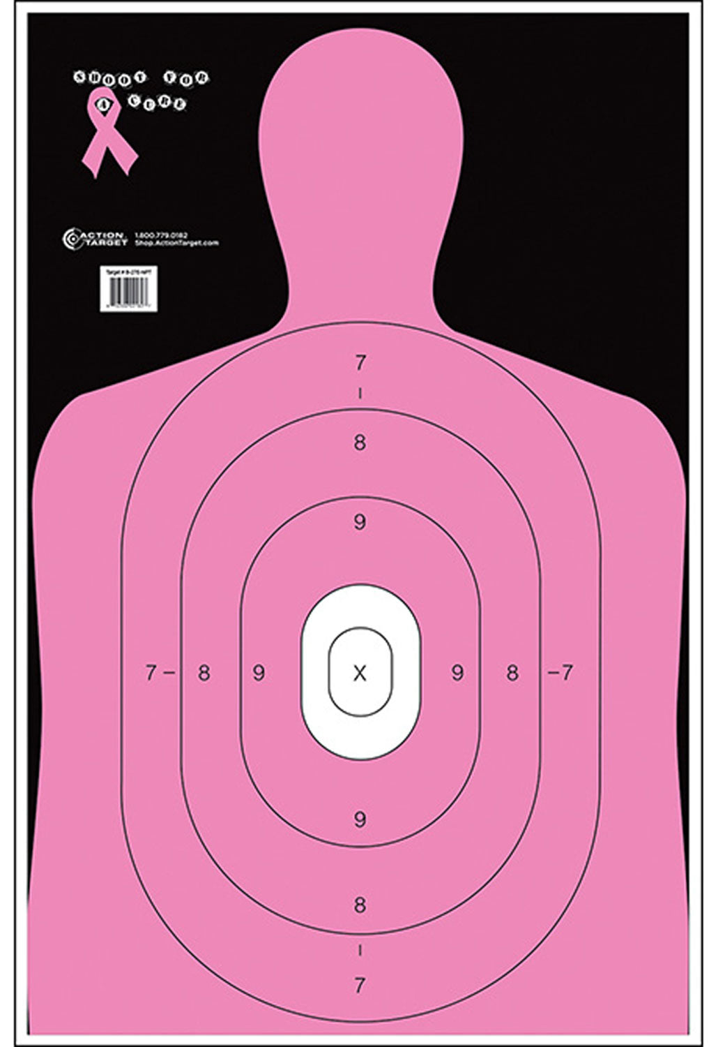 Action Target B27ENPT100 Shoot for the Cure B-27E Pink Paper Range Target 23x35 Box of 100