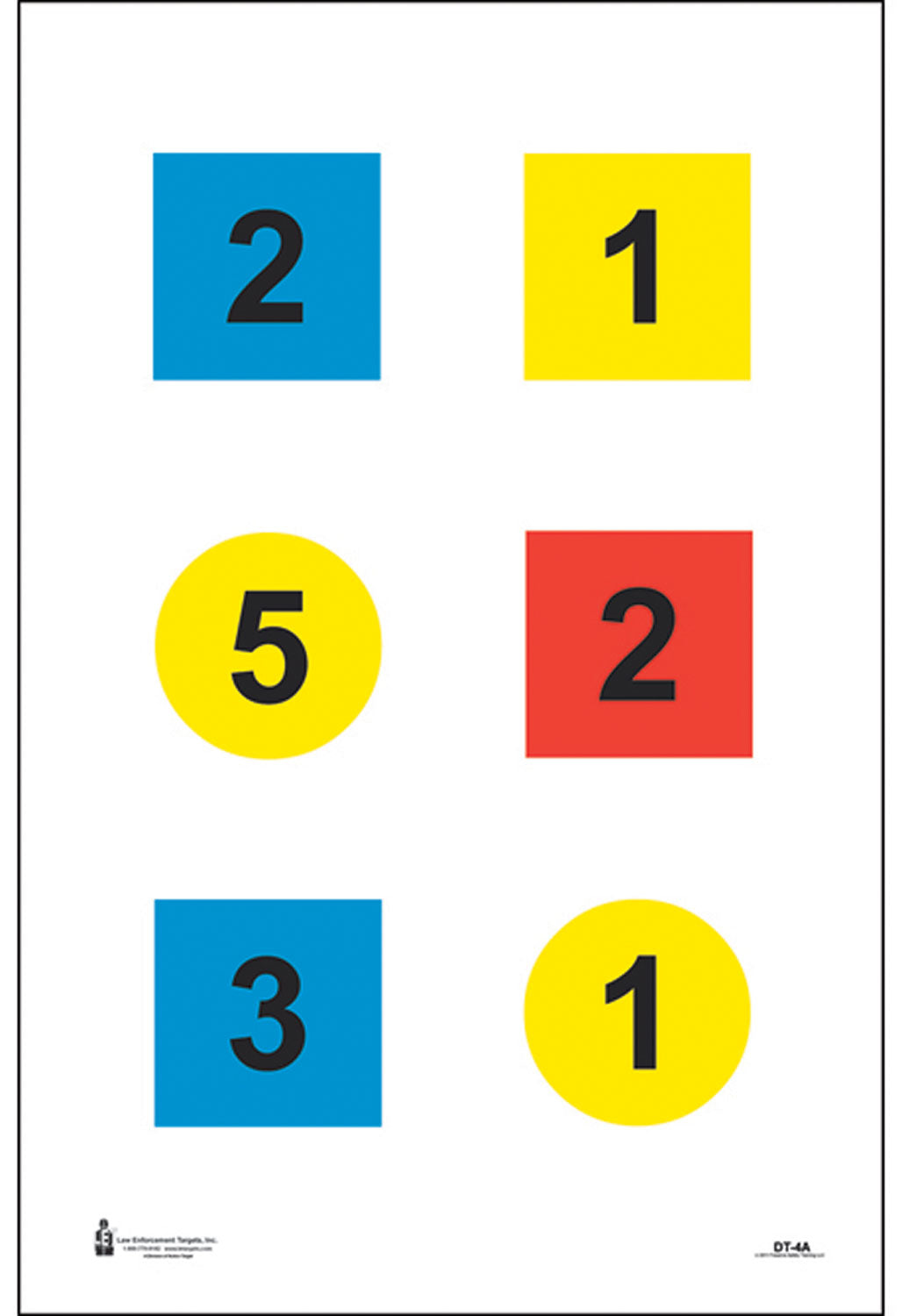 Action Target DT4C100 Training Discretionary Circle and Square Paper Targets 23"x35" Multi-Color 100Pk