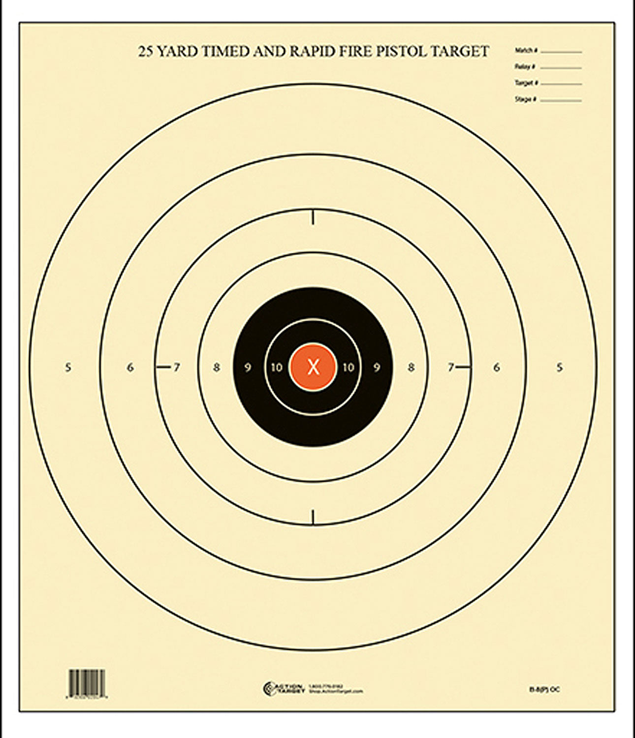 Action Target B8POC100 NRA Rapid Fire Bullseye Paper Shooting Targets 21"x24" Black/White 100 Per Box