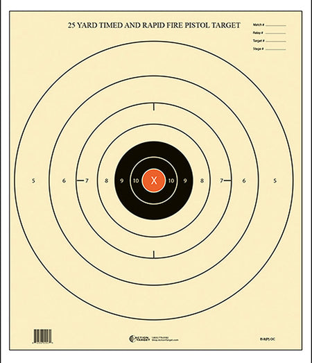 Action Target B8POC100 NRA Rapid Fire Bullseye Paper Shooting Targets 21"x24" Black/White 100 Per Box