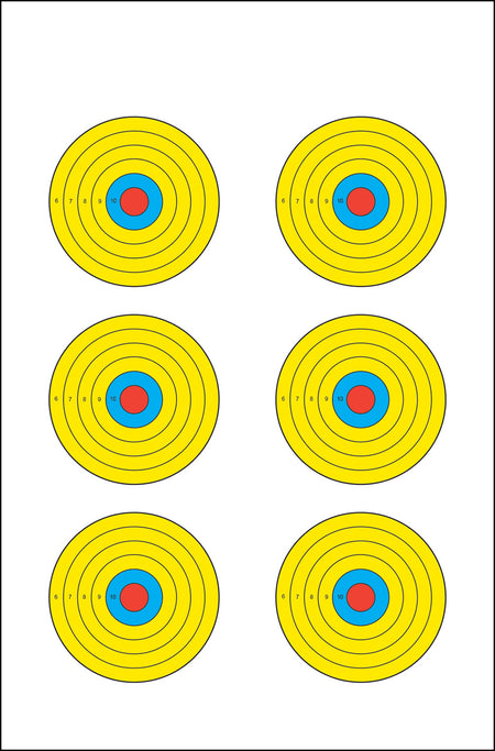 Action Target PRBE6100 High Visibility Bullseye Paper Targets 17.5x23 Inch Multi-Color 100/Box
