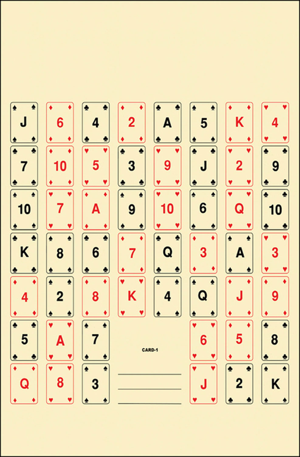 Action Target CARD1100 52-Card Layout Entertainment Paper Shooting Target 22.5" x 24" Black/Red 100 Pack