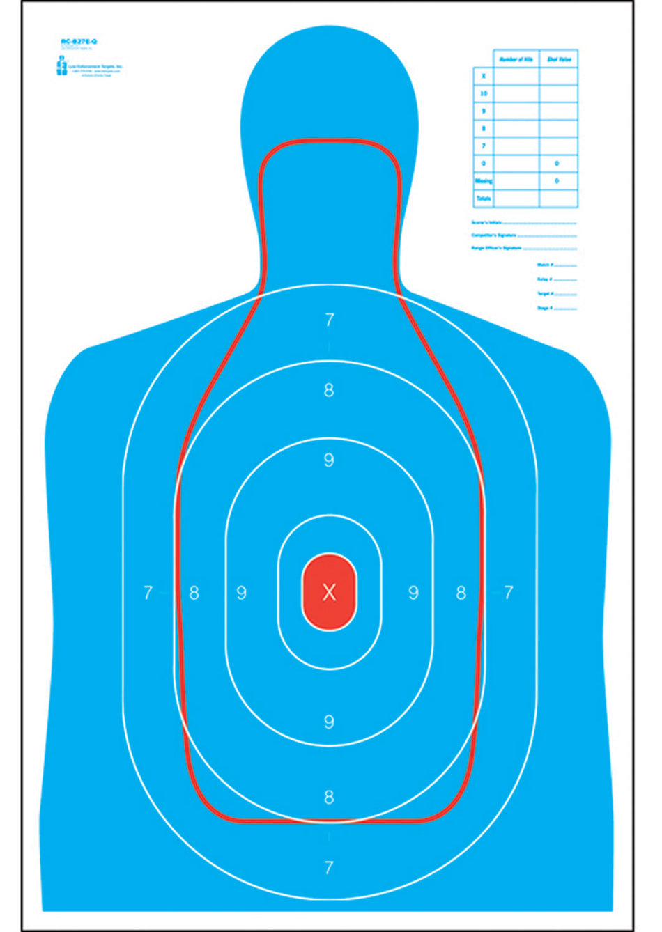 Action Target RCB27EQ100 B-27E FBI-Q Combination Qualification Silhouette Paper Shooting Target 23"x35" 100 Pack