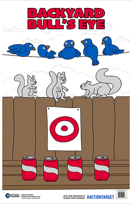 Action Target GSBKYARD100 Backyard Shooting Game Animals/Cans Paper Hanging Target 23" x 35" Multi-Color 100 Count