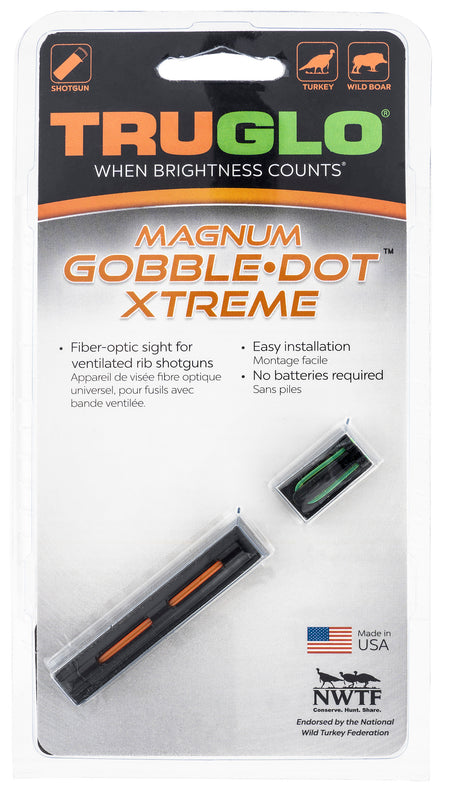 TruGlo TG941XA Magnum Gobble-Dot Xtreme Shotgun Fiber Optic Bead Sight Red Green Universal .25 Rib