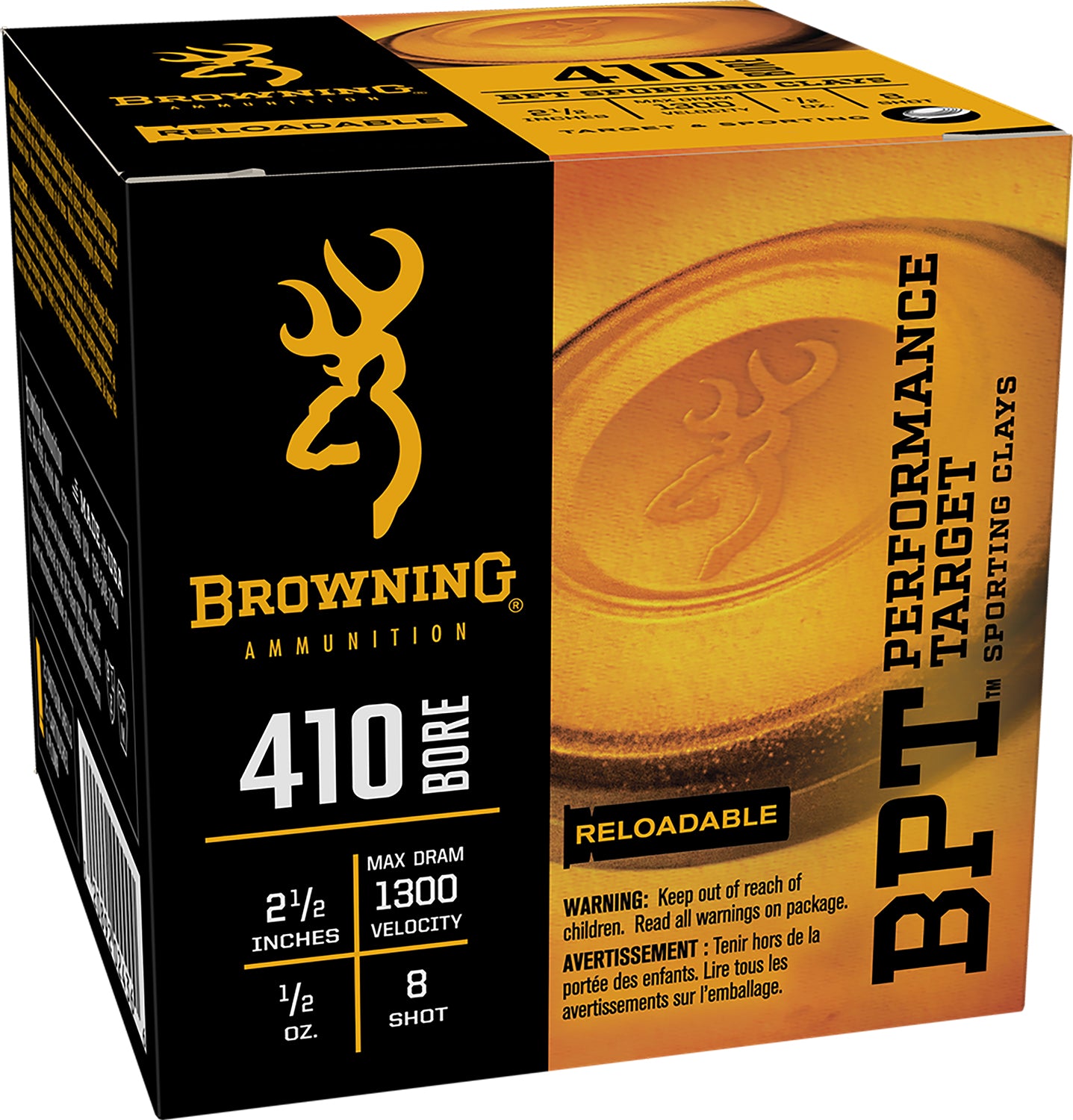 Browning BPT Performance Target Sporting Clay Shotgun Ammo .410 Bore 2.5 in 1/2 oz #8
