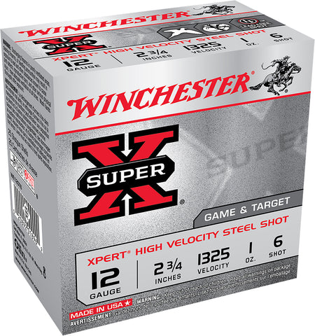 Winchester Xpert Game & Target HIgh Velocity California Certified Nonlead Ammunition Shotgun Ammo 12 Gauge 2.75 in 1 oz #6