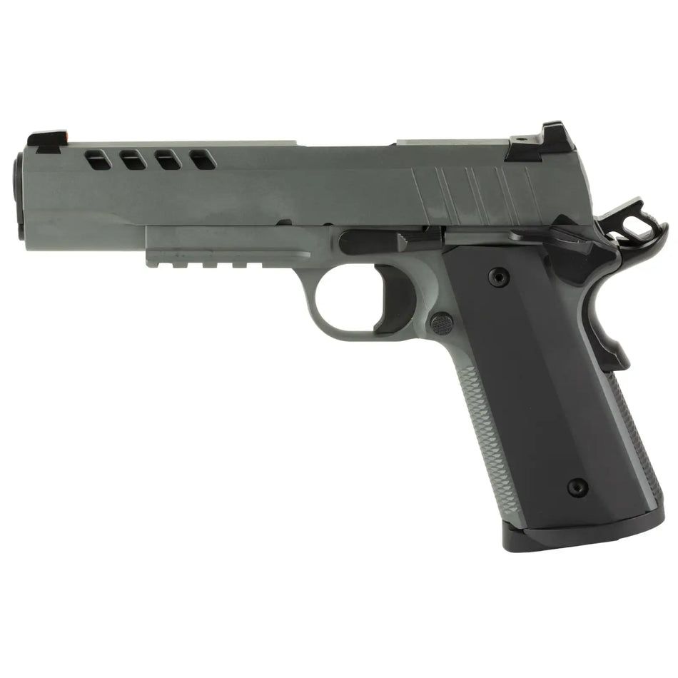 TISAS 1911 45ACP 5" NIGHT STALKER, GREY, RAIL, 2-8RD