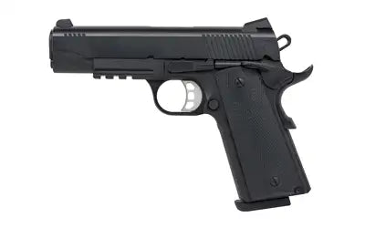 TISAS 1911 45ACP 4.25" BLACK, RAIL, RUBBER, ENH, 2-8RD