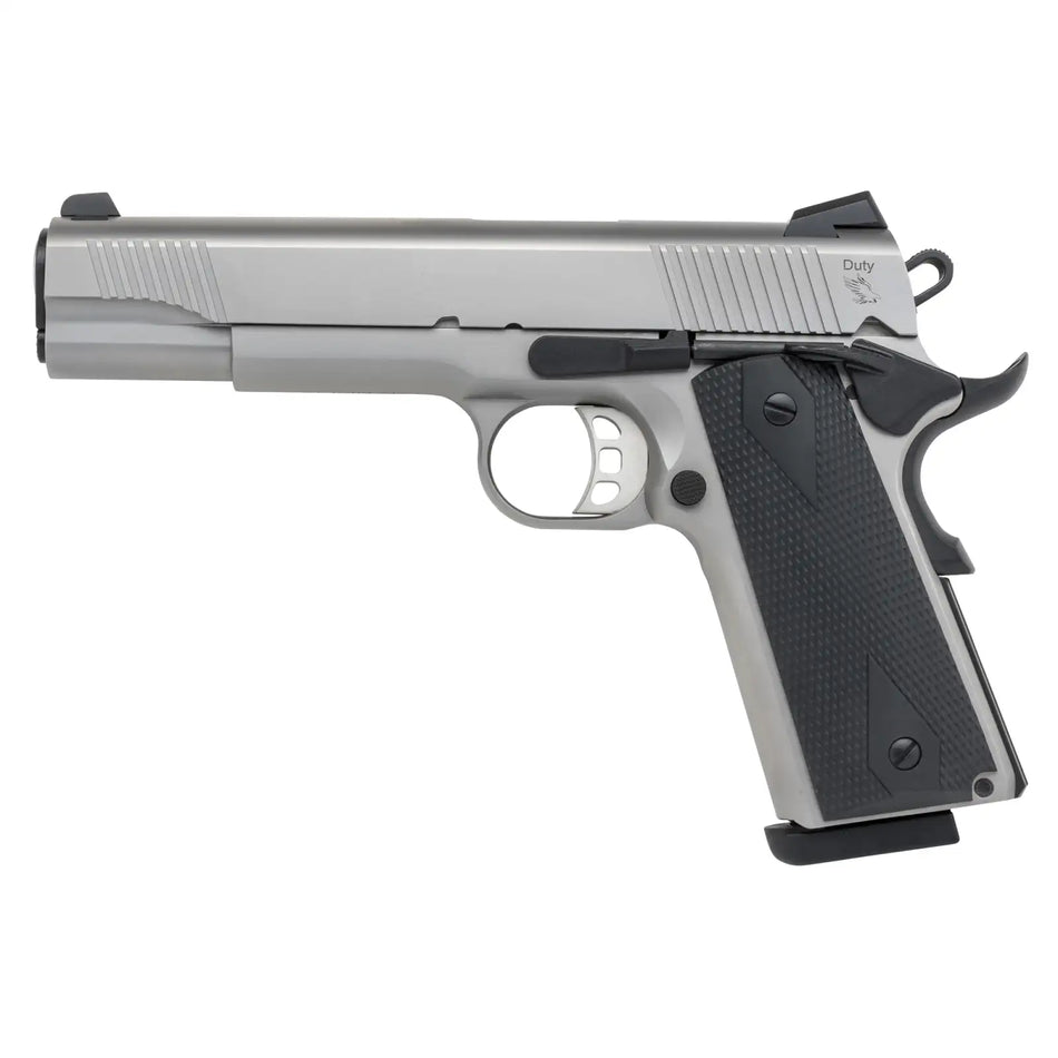 TISAS 1911 45ACP 5" SS, RUBBER, ENH, 2-8RD