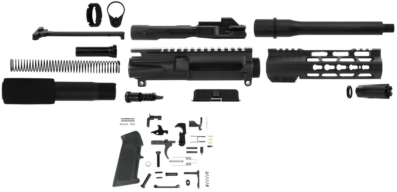 TacFire 9mm Luger AR Platform Pistol Kit SSPK9MMLPK7K 7" KeyMod Free-Float Handguard Black Steel