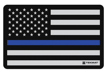 TekMat 11x17 Thin Blue Line Police Support Rubber Cleaning Mat