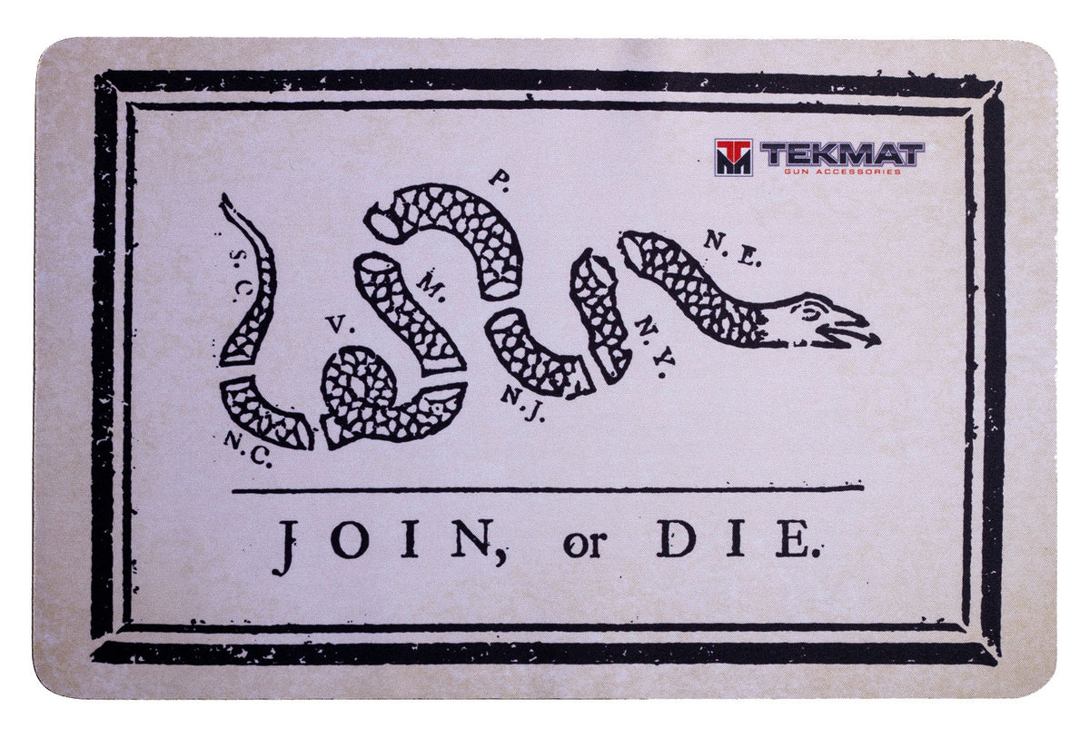 TekMat 11x17 Join or Die Snake Black/White Rubber Cleaning Mat
