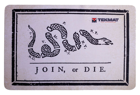 TekMat 11x17 Join or Die Snake Black/White Rubber Cleaning Mat