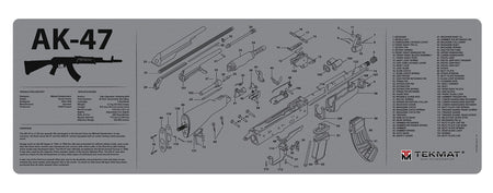 TekMat 36" AK-47 Parts Diagram Rubber Cleaning Mat Black/Gray 12"x36"