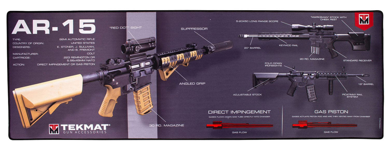 TekMat Ultra 44 AR-15 Weapons Platform Rubber Cleaning Mat Multi-Color 15"x44"