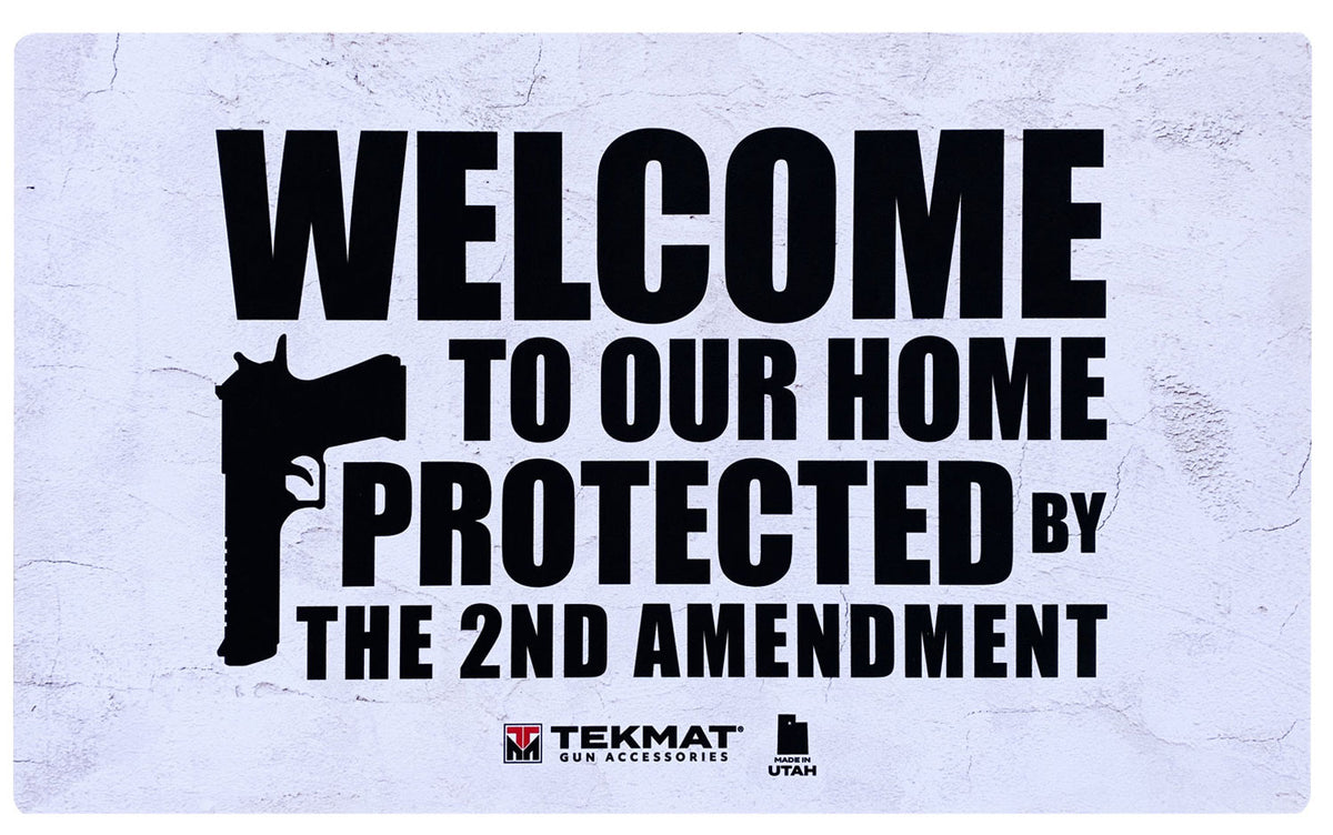 TekMat TEK422AMENDMENT 2nd Amendment Home Door Mat White/Black 42" Vulcanized Rubber Weather Resistant