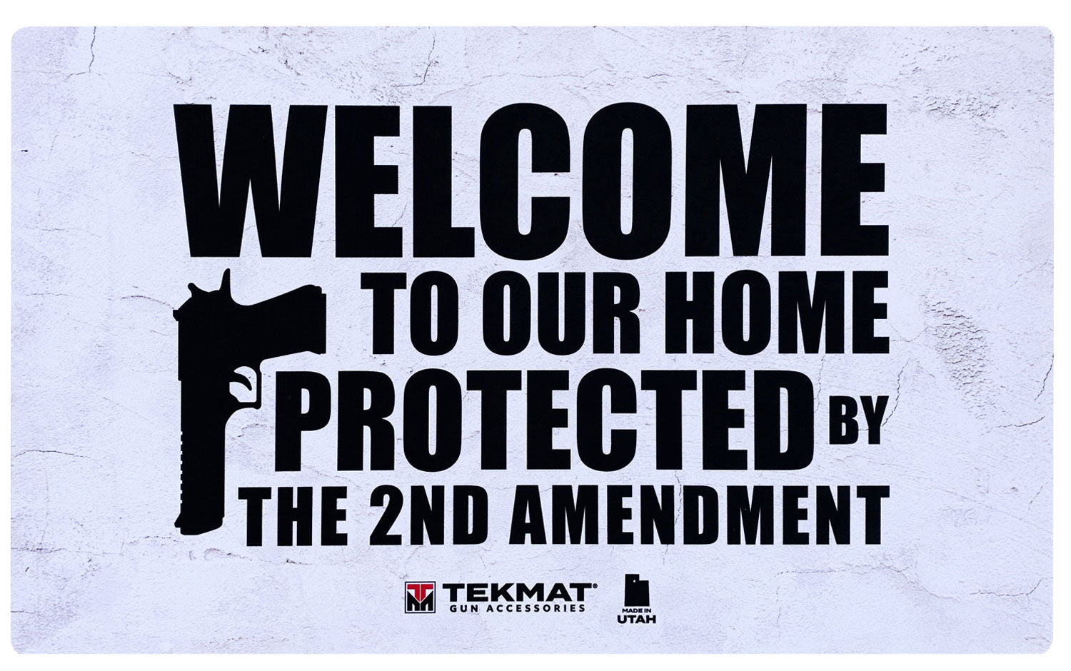 TekMat TEK422AMENDMENT 2nd Amendment Home Door Mat White/Black 42" Vulcanized Rubber Weather Resistant