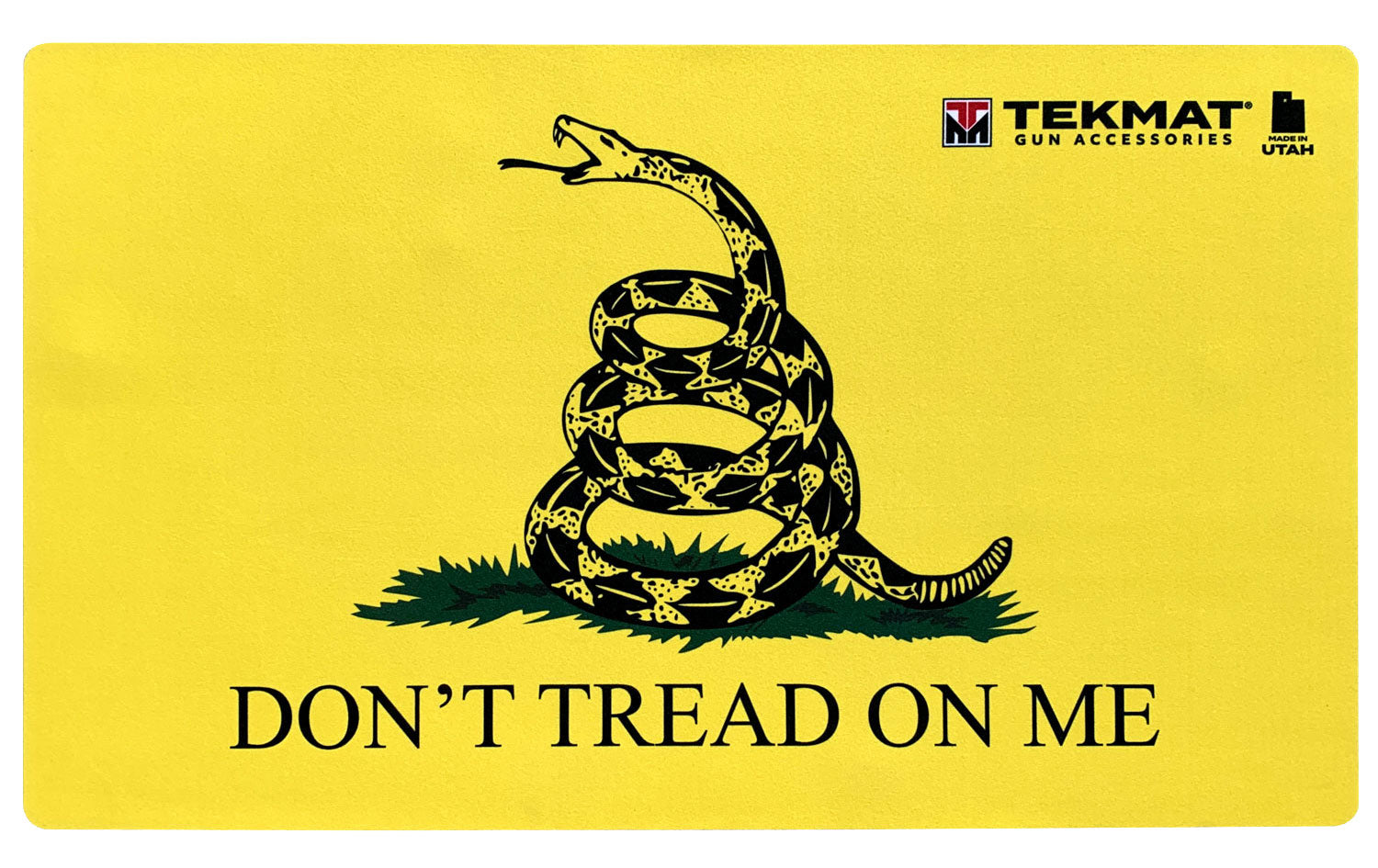 TekMat TEK42TREAD Gadsden Snake Don't Tread on Me Door Mat Black/Yellow 42" Vulcanized Rubber
