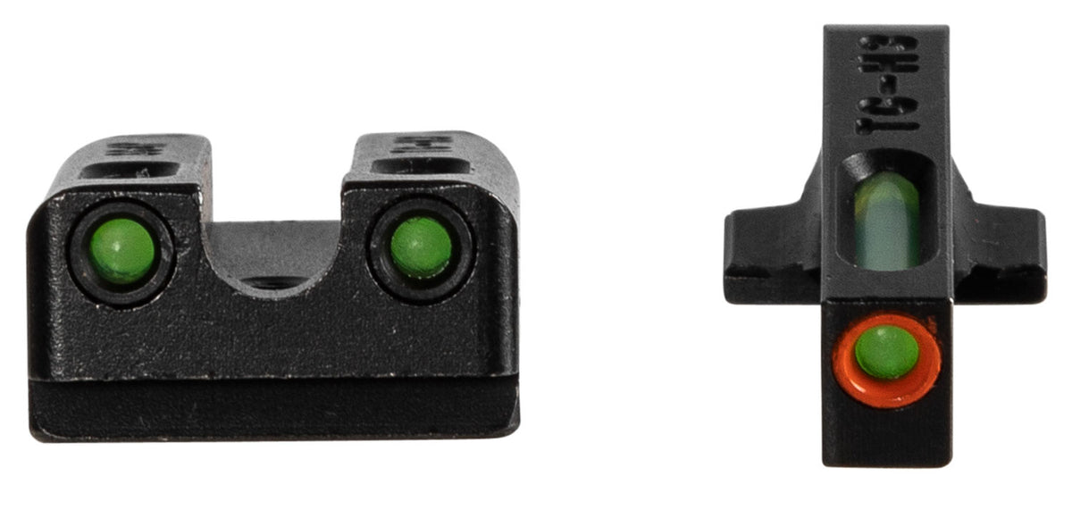 TruGlo TG13SG4PC TFX Pro Green Tritium Fiber Optic Orange Outline Front Sight & Green Tritium Rear Sight Set