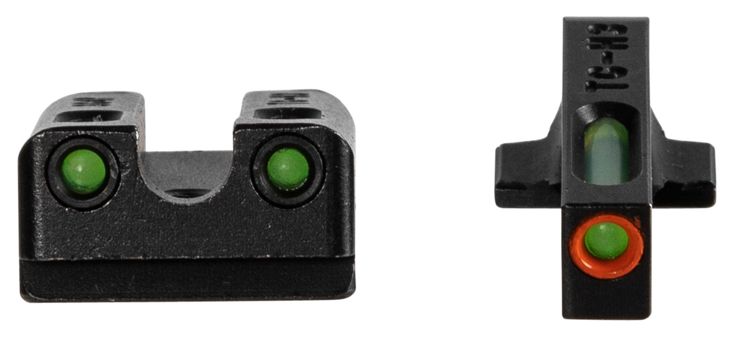 TruGlo TG13SG4PC TFX Pro Green Tritium Fiber Optic Orange Outline Front Sight & Green Tritium Rear Sight Set