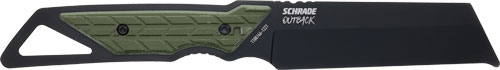 Schrade Outback Fixed Cleaver Blade 3.6" Green and Black