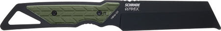 Schrade Outback Fixed Cleaver Blade 3.6" Green and Black