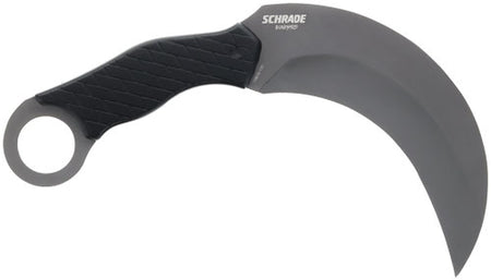 Schrade Boneyard 5.2 Inch Fixed Karambit Matte SS and Black Knife