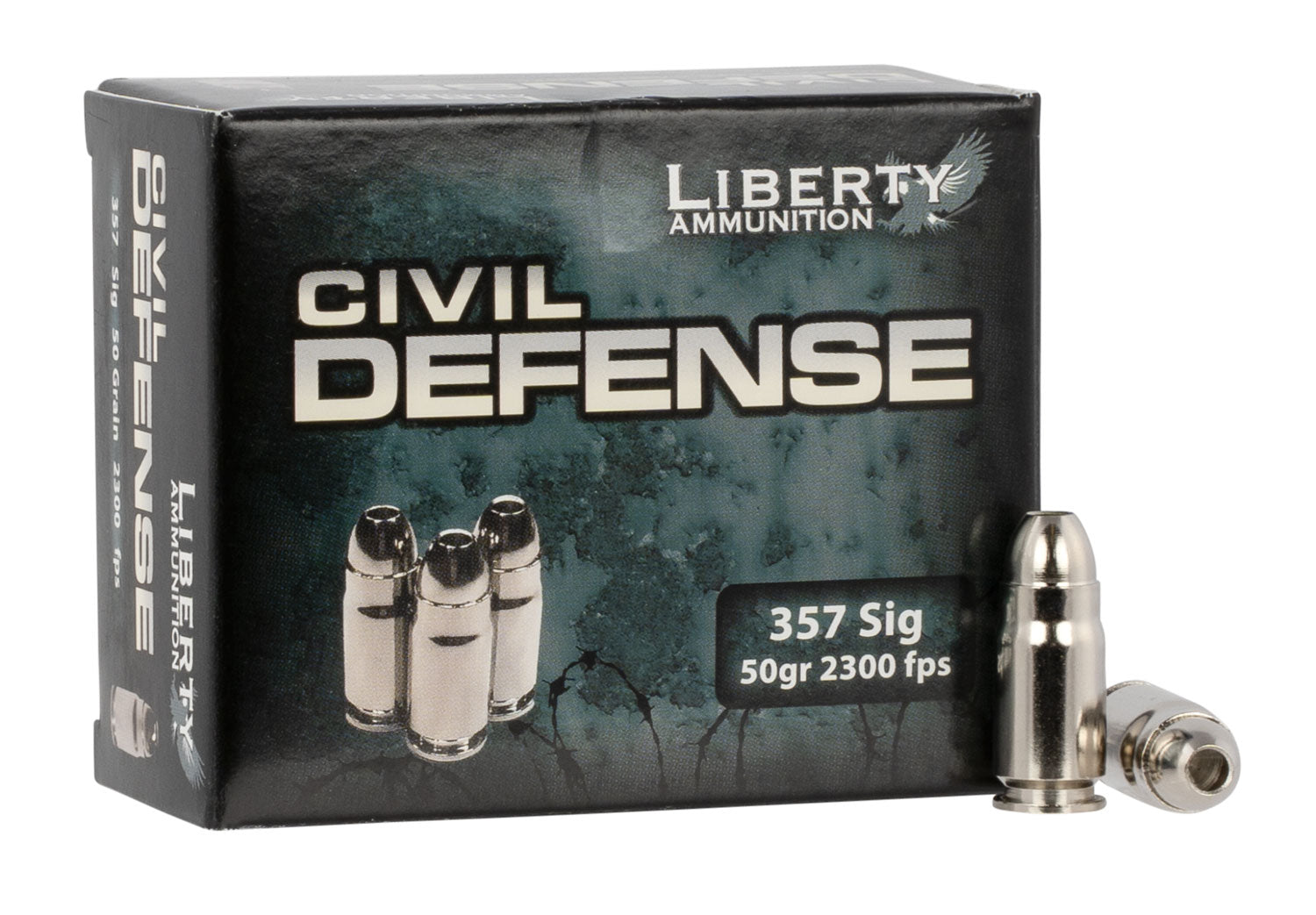 Liberty Ammunition Civil Defense Protection Lead Free Fragmenting Hollow Point 50 Grain .357 Sig 2300 fps