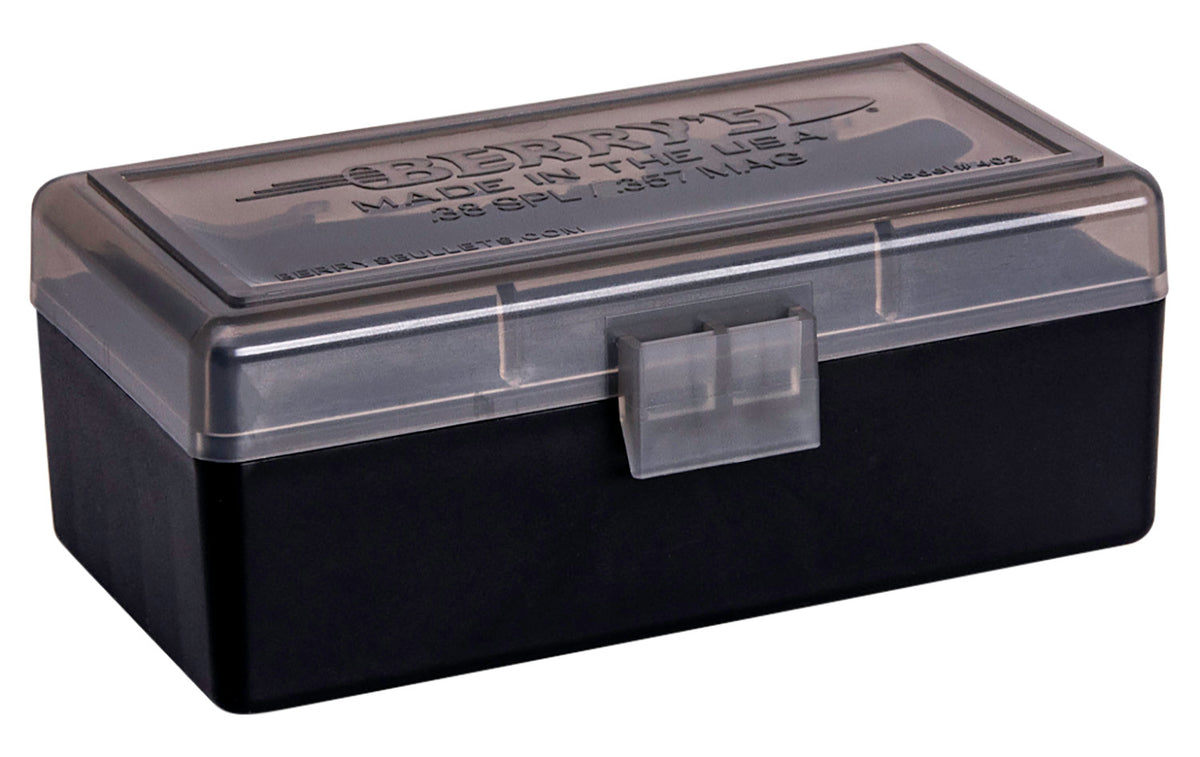 Berry's 92948 50rd 38 Special/357 Magnum Stackable Ammo Box Smoke/Black