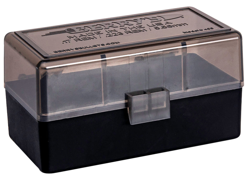 Berry's 29682 50rd 223 Rem/5.56 NATO Stackable Ammo Box Smoke/Black