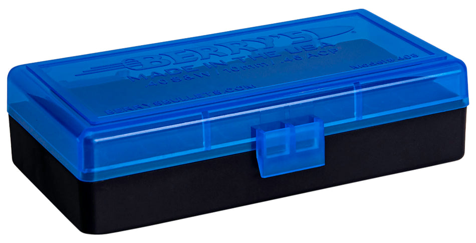 Berry's 38861 50rd 40 S&W/45 ACP Stackable Ammo Box Blue/Black