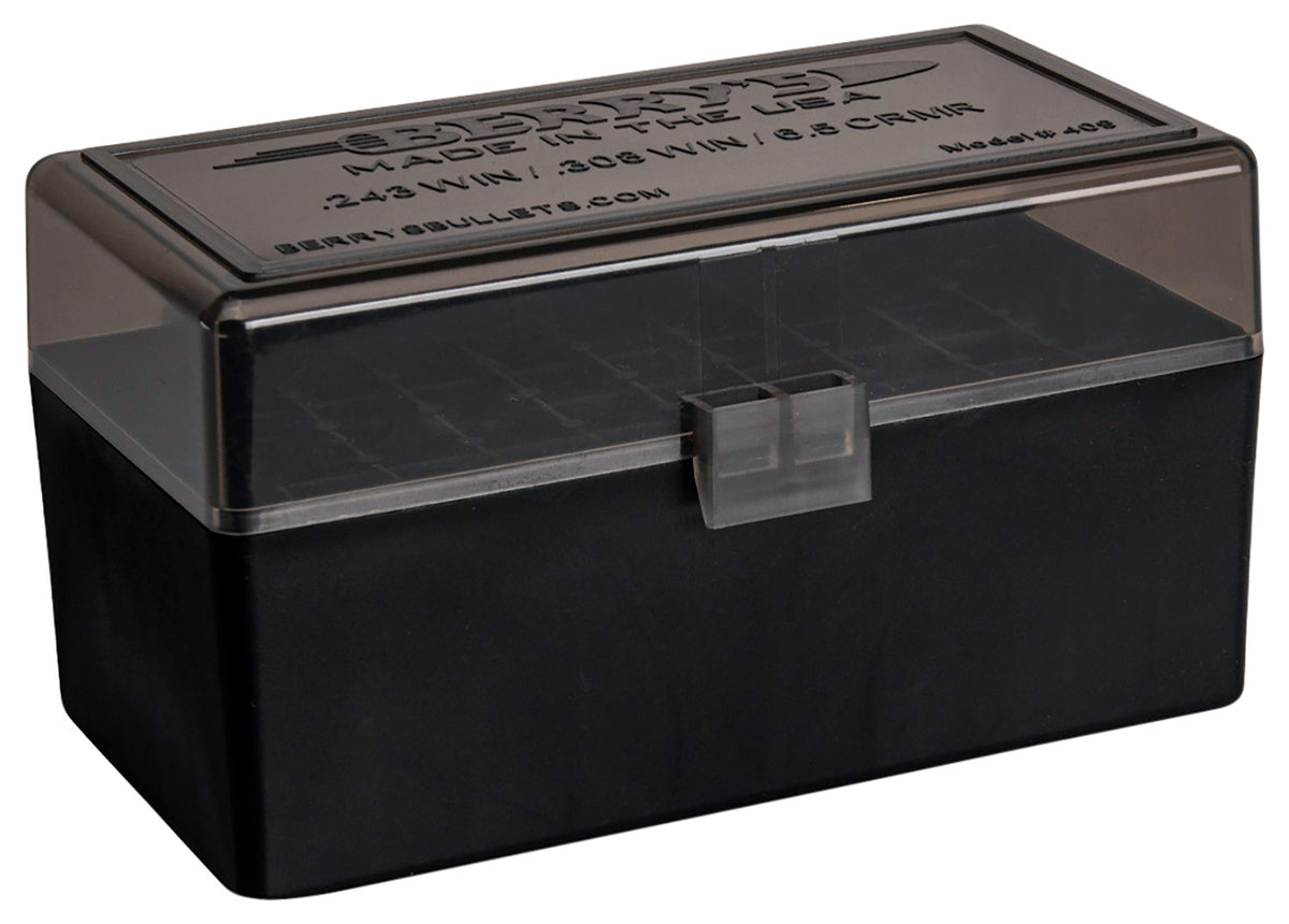 Berry's 46826 50rd 243/308 Winchester Stackable Ammo Box Smoke/Black