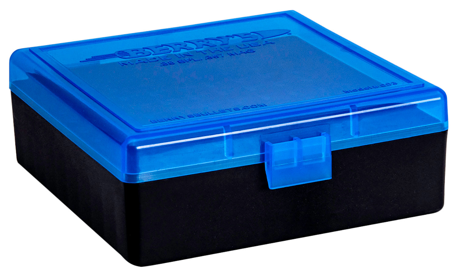 Berry's 95182 Polypropylene Ammo Box 38Special/357Mag 100rd Blue and Black