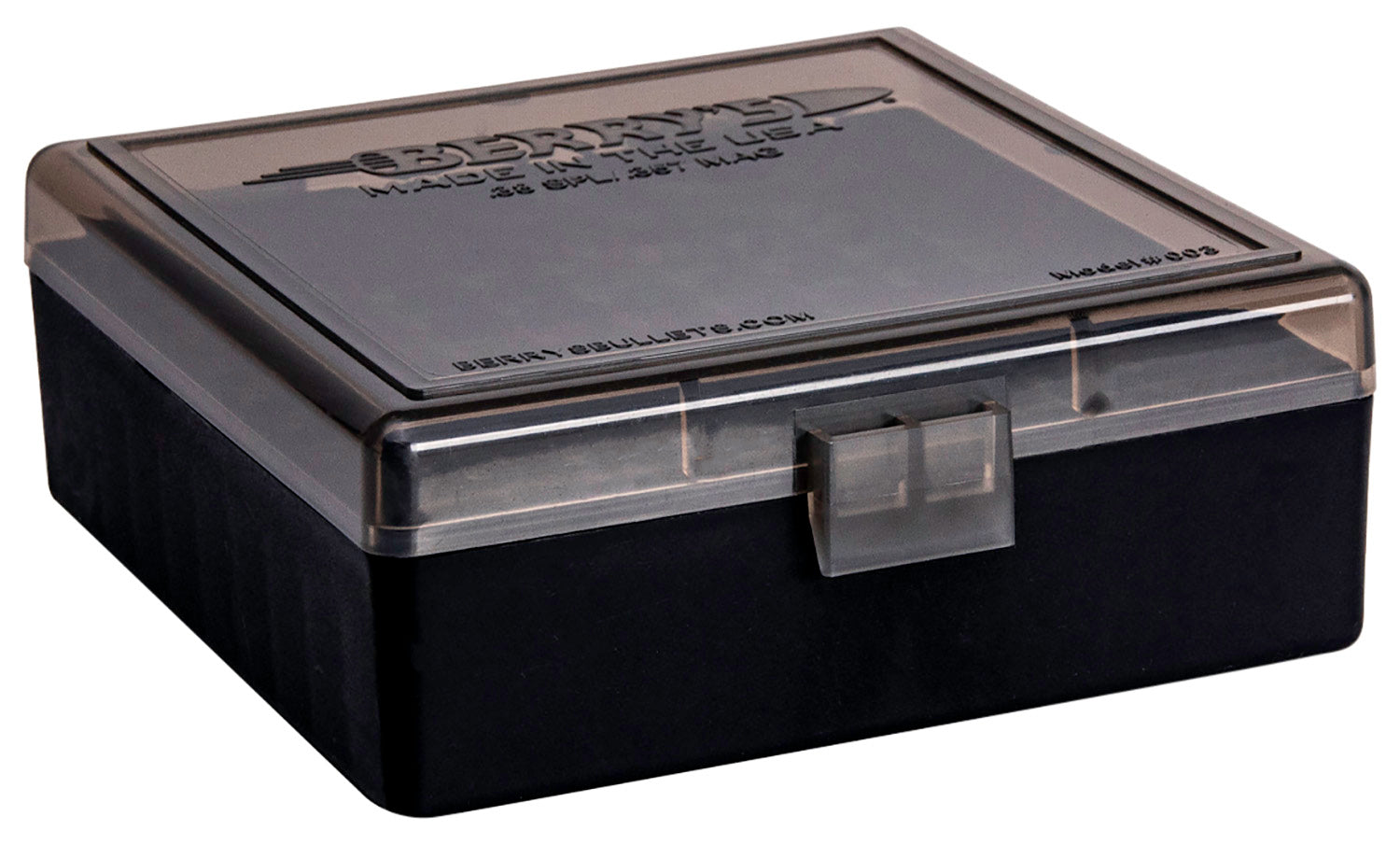 Berry's 75321 Polypropylene Ammo Box 38Special/357Mag 100rd Smoke and Black