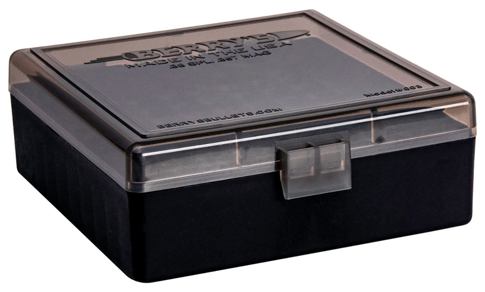 Berry's 75321 Polypropylene Ammo Box 38Special/357Mag 100rd Smoke and Black