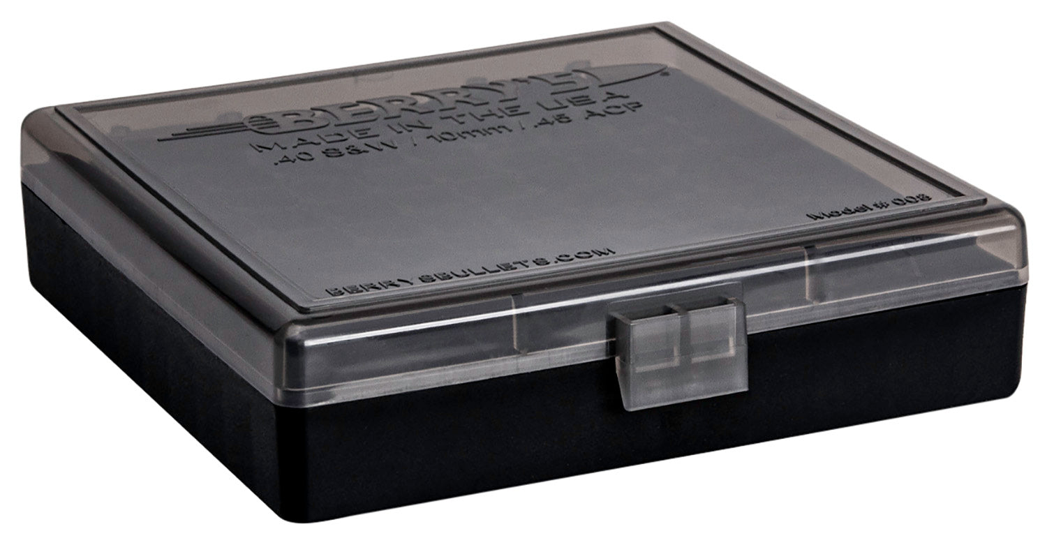 Berry's 92199 Polypropylene Ammo Box 40S&W/45ACP 100rd Smoke and Black